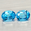 Natural Swiss Blue Topaz 3.38 Ct. 2 Pcs Round Shape 8.1 x 6.1 Mm Gemstones