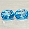 Natural Swiss Blue Topaz 3.20 Ct. 2 Pcs Round Shape 8.1 x 6.2 Mm Gemstones
