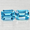 Natural Swiss Blue Topaz 1.37 Ct. 2 Pcs Octagon Shape 6.1 x 4.2 Mm Gemstone