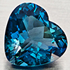 Natural London Blue Topaz 4.68 Ct. Heart Shape 10.6 x 9.8 Mm Gemstone