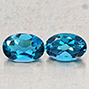 Natural London Blue Topaz 1.12 Ct. 2 Pcs Oval Shape 6 x 4.1 Mm Gemstones