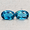 Natural London Blue Topaz 1.06 Ct. 2 Pcs Oval Shape 6 x 4 Mm Gemstones