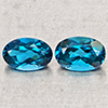 Natural London Blue Topaz 1.07 Ct. 2 Pcs Oval Shape 6 x 4 Mm Gemstones