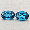 Natural London Blue Topaz 1.05 Ct. 2 Pcs Oval Shape 6 x 4 Mm Gemstones