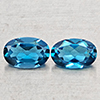 Natural London Blue Topaz 1.16 Ct. 2 Pcs Oval Shape 6.2 x 4.2 Mm Gemstones