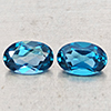 Natural London Blue Topaz 1.06 Ct. 2 Pcs Oval Shape 6 x 4 Mm Gemstones