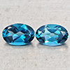 Natural London Blue Topaz 1.23 Ct. 2 Pcs Oval Shape 6 x 4 Mm Gemstones
