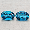 Natural London Blue Topaz 1.07 Ct. 2 Pcs Oval Shape 6 x 4 Mm Gemstones