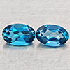 Natural London Blue Topaz 1.10 Ct. 2 Pcs Oval Shape 6 x 4 Mm Gemstones