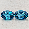 Natural London Blue Topaz 1.09 Ct. 2 Pcs Oval Shape 6 x 4 Mm Gemstones