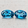Natural London Blue Topaz 1.00 Ct. 2 Pcs Oval Shape 6 x 4 Mm Gemstones