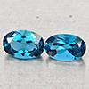 Natural London Blue Topaz 0.97 Ct. 2 Pcs Oval Shape 6 x 4 Mm Gemstones