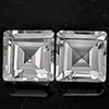 Natural White Topaz 2.80 Ct. 2 Pcs. Square Shape 6.1 Mm Gemstones From Brazil