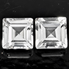 Natural White Topaz 2.94 Ct. 2 Pcs. Square Shape 6.1 Mm Gemstones From Brazil