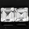 Natural White Topaz 2.68 Ct. 2 Pcs. Square Shape 6.1 Mm Gemstones From Brazil
