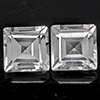 Natural White Topaz 2.84 Ct. 2 Pcs. Square Shape 6.1 Mm Gemstones From Brazil