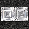 Natural White Topaz 2.76 Ct. 2 Pcs. Square Shape 6.1 Mm Gemstones From Brazil