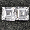 Natural White Topaz 2.85 Ct. 2 Pcs. Square Shape 6.1 Mm Gemstones From Brazil