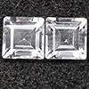 Natural White Topaz 2.74 Ct. 2 Pcs. Square Shape 6.1 Mm Gemstones From Brazil