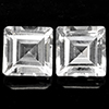 Natural White Topaz 2.93 Ct. 2 Pcs. Square Shape 6.2 Mm Gemstones From Brazil