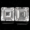 Natural White Topaz 2.86 Ct. 2 Pcs. Square Shape 6.2 Mm Gemstones From Brazil