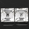 Natural White Topaz 3.03 Ct. 2 Pcs. Square Shape 6.2 Mm Gemstones From Brazil