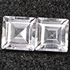 Natural White Topaz 2.85 Ct. 2 Pcs. Square Shape 6.1 Mm Gemstones From Brazil