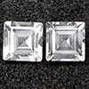 Natural White Topaz 2.80 Ct. 2 Pcs. Square Shape 6.1 Mm Gemstones From Brazil