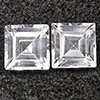 Natural White Topaz 2.84 Ct. 2 Pcs. Square Shape 6.1 Mm Gemstones From Brazil