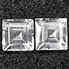Natural White Topaz 2.76 Ct. 2 Pcs. Square Shape 6.2 Mm Gemstones From Brazil