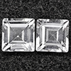 Natural White Topaz 2.85 Ct. 2 Pcs. Square Shape 6.1 Mm Gemstones From Brazil