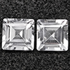 Natural White Topaz 2.71 Ct. 2 Pcs. Square Shape 6.1 Mm Gemstones From Brazil