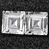 Natural White Topaz 2.96 Ct. 2 Pcs. Square Shape 6.2 Mm Gemstones From Brazil