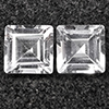 Natural White Topaz 2.87 Ct. 2 Pcs. Square Shape 6.1 Mm Gemstones From Brazil