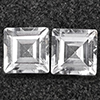 Natural White Topaz 2.81 Ct. 2 Pcs. Square Shape 6.1 Mm Gemstones From Brazil