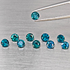 Natural Bluish Green Topaz 3.41 Ct. 10 Pcs Round Shape 4.3 Mm Gemstone from Brazil