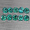 Natural Bluish Green Topaz 3.45 Ct. 10 Pcs Round Shape 4.1 Mm Gemstone from Brazil