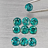 Natural Bluish Green Topaz 3.45 Ct. 10 Pcs Round Shape 4.2 Mm Gemstone from Brazil