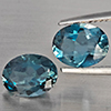 Natural London Blue Topaz 3.75 Ct. 2 Pcs Oval Shape 9 x 7.4 Mm Gemstones From Brazil