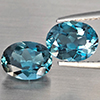 Natural London Blue Topaz 3.97 Ct. 2 Pcs Oval Shape 9.1 x 7.1  Mm Gemstones From Brazil