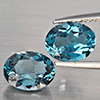 Natural London Blue Topaz 4.27 Ct. 2 Pcs Oval Shape 9 x 7.3 Mm Gemstones From Brazil