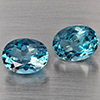 Natural London Blue Topaz 4.68 Ct. 2 Pcs Oval Shape 9 x 7.1  Mm Gemstones From Brazil