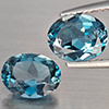 Natural London Blue Topaz 3.97 Ct. 2 Pcs Oval Shape 9 x 7.2  Mm Gemstones From Brazil