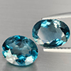 Natural London Blue Topaz 3.97 Ct. 2 Pcs Oval Shape 9 x 7.4 Mm Gemstone from Brazil
