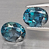 Natural London Blue Topaz 5.48 Ct. 2 Pcs Oval Shape 9.1 x 7.2 Mm Gemstones From Brazil