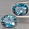 Natural London Blue Topaz 4.08 Ct. 2 Pcs Oval Shape 9.2 x 7.3 Mm Gemstones From Brazil