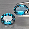 Natural London Blue Topaz 3.81 Ct. 2 Pcs Oval Shape 9.1 x 7.3 Mm Gemstones From Brazil