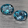 Natural London Blue Topaz 4.65 Ct. 2 Pcs Oval Shape 9.3 x 7 Mm Gemstones From Brazil