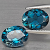 Natural London Blue Topaz 4.59 Ct. 2 Pcs Oval Shape 9.2 x 7.3 Mm Gemstones From Brazil