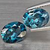 Natural London Blue Topaz 3.63 Ct. 2 Pcs Oval Shape 9.2 x 7.3 Mm Gemstones From Brazil